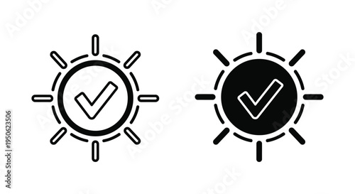 Sun Checkmark Verification Concept Commercial