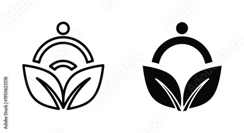 Leaf Person Logo Design Commerce