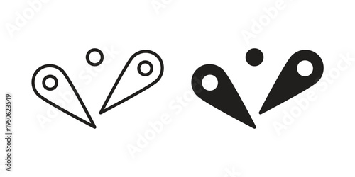 Pinball icon illustration for web design. filled flat icons