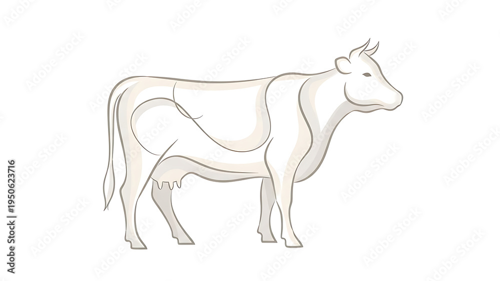 Obraz premium Cow anatomy illustration with labeled body parts