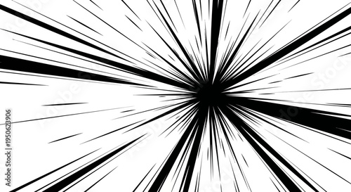 Explosion Effect: Black Hole Starburst Speed Lines, Comic Style