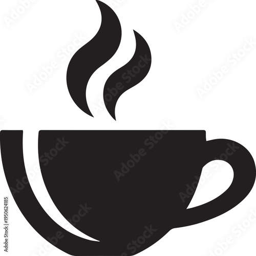 Coffee cup logo. black art icon drawing vector
