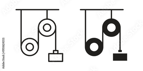 Pulley icon illustration for web design. filled flat icons