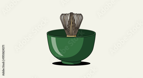 Matcha Whisk and Bowl: Traditional Japanese Tea Ceremony Preparation