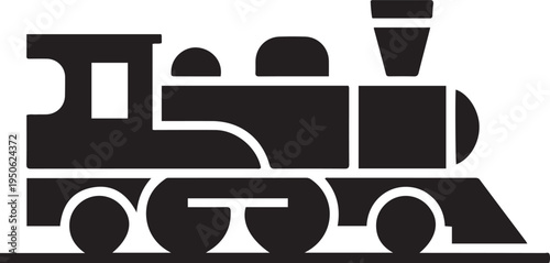 Train. black art icon drawing vector