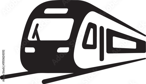 Train. black art icon drawing vector