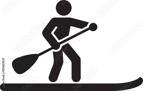 Person canoeing on calm waters with a single-bladed paddle.