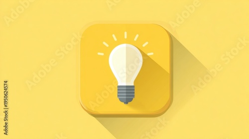 Light bulb icon symbolizing creativity and innovation with shadow