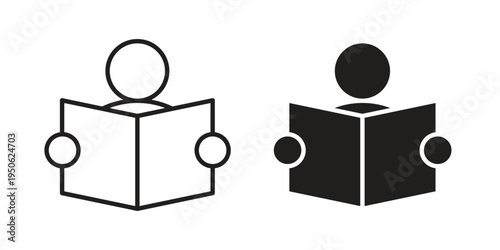 Reading icon illustration for web design. filled flat icons
