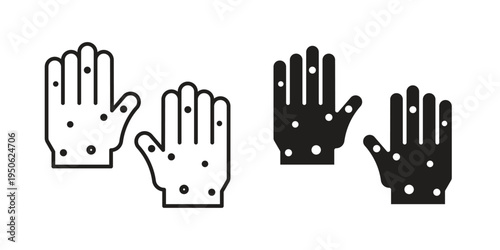 Rash hand icon illustration for web design. filled flat icons