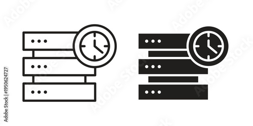 Real time data icon illustration for web design. filled flat icons