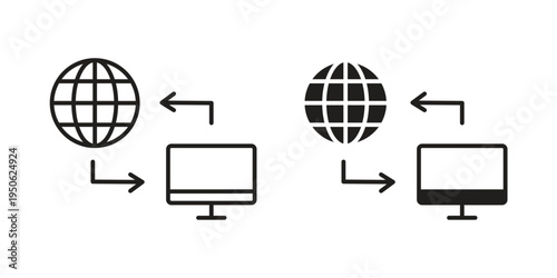Remote Access icon illustration for web design. filled flat icons