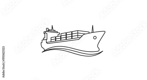 Nautical vector illustration of a cruise ship and sailing yacht vessel on a white background with ocean sea waves for marine travel and water transportation design