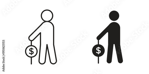 Retirement icon illustration for web design. filled flat icons