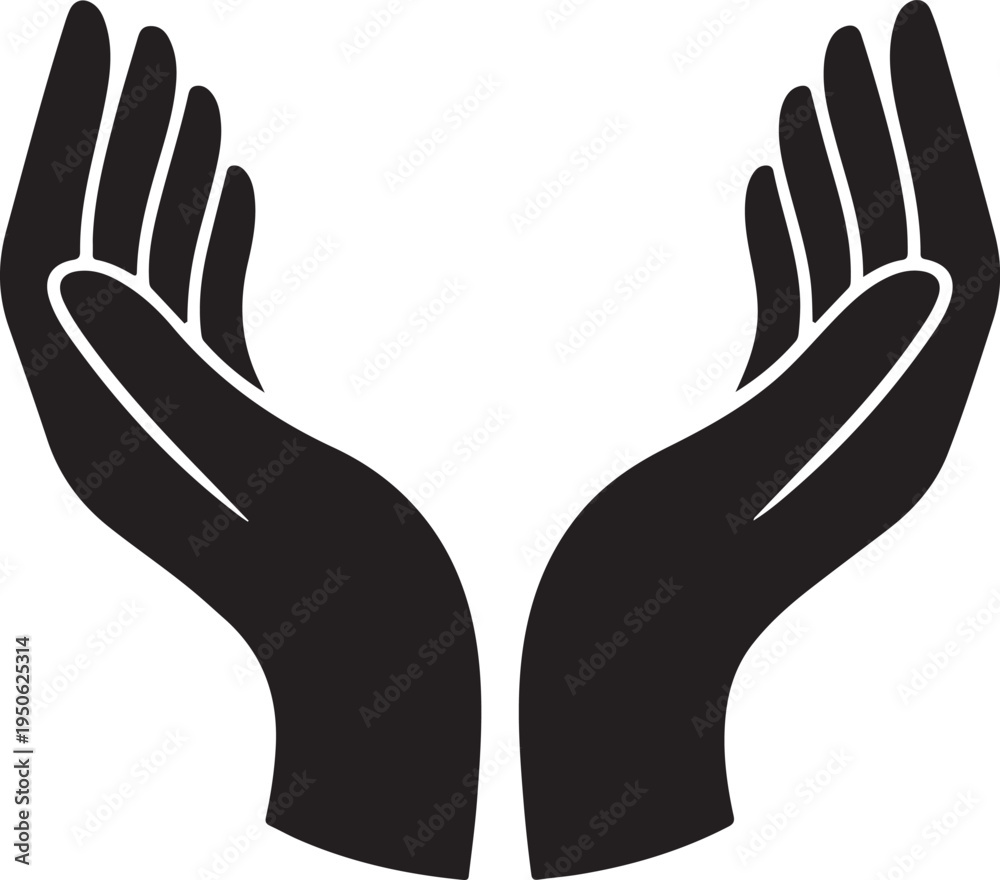 Obraz premium Two open palms facing each other symbolizing unity and connection