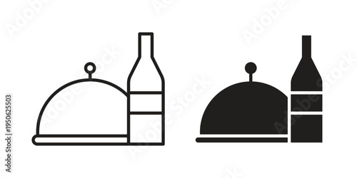 Room service icon illustration for web design. filled flat icons
