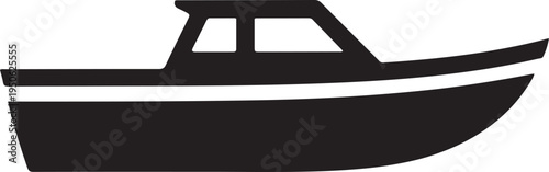 boat - transportation icon black and white. black icon drawing vector