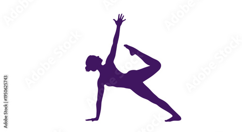 yoga pose silhouette, purple woman exercising