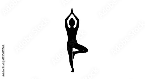 yoga pose silhouette, tree pose