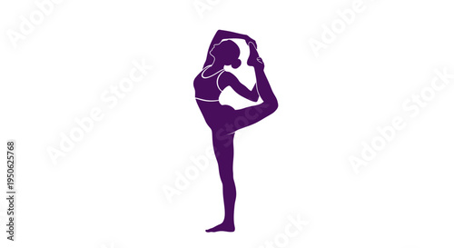 yoga woman silhouette, purple