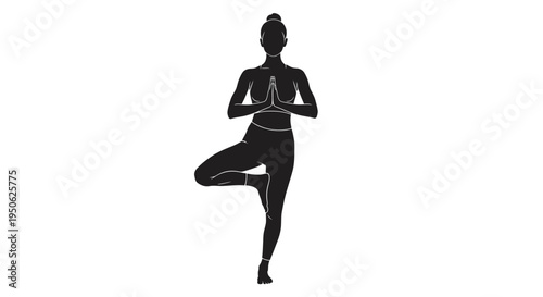 yoga woman tree pose silhouette