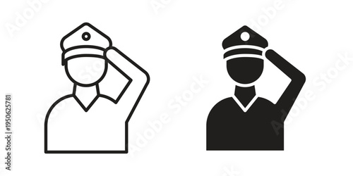 Salute icon illustration for web design. filled flat icons