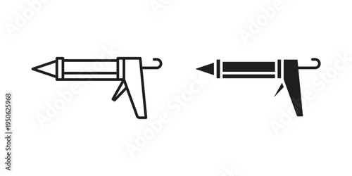 Sealants gun icon illustration for web design. filled flat icons