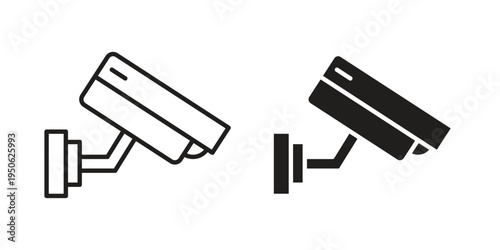 Security camera icon illustration for web design. filled flat icons