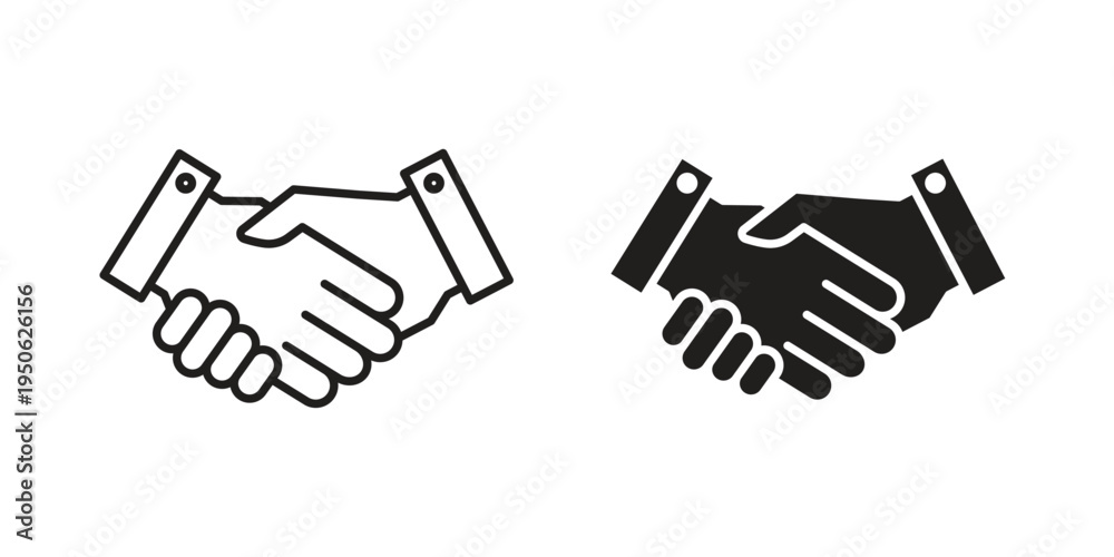 Fototapeta premium Shake hands icon illustration for web design. filled flat icons