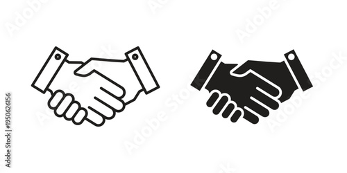 Shake hands icon illustration for web design. filled flat icons