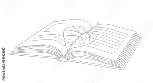 open book with leaf