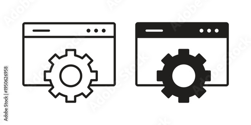 Software icon illustration for web design. filled flat icons