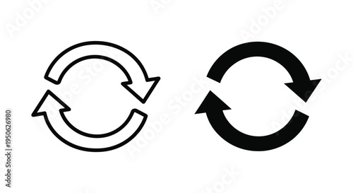 Refresh Reload Arrows Icon Vector Cycle