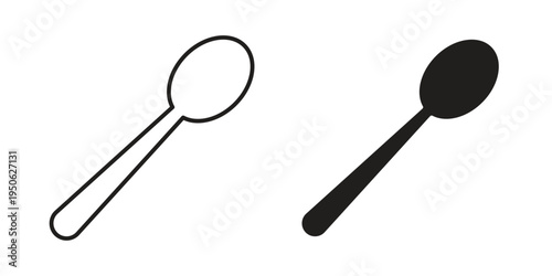 Spoon icon illustration for web design. filled flat icons
