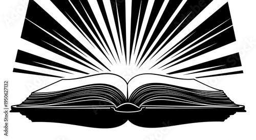 open book with rays of light
