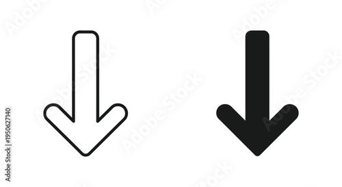 Arrows Down Directional Icons Commercial Use