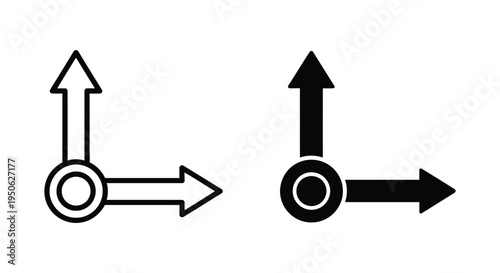 Axis Arrows Coordinate System Concept