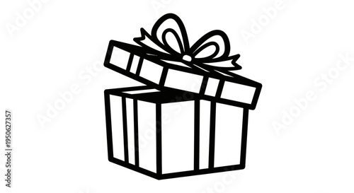 opened gift box with ribbon