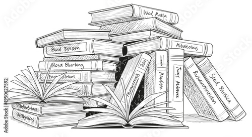 stack of books, pile of books