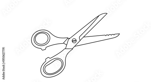 A pair of metal scissors.