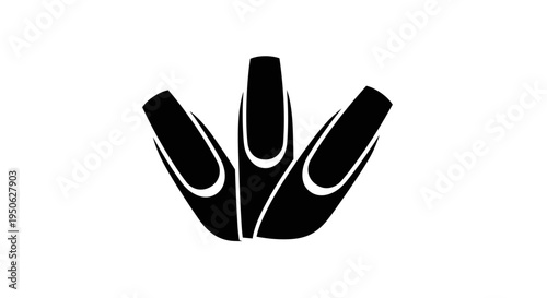Black Hand Sign Gesture Icon Symbol.