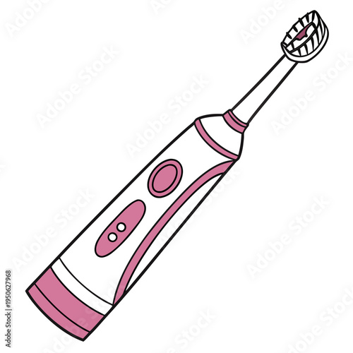 Pink and white electric toothbrush on white background pink color oral care