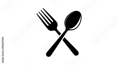 Crossed fork and spoon eating utensils 2.