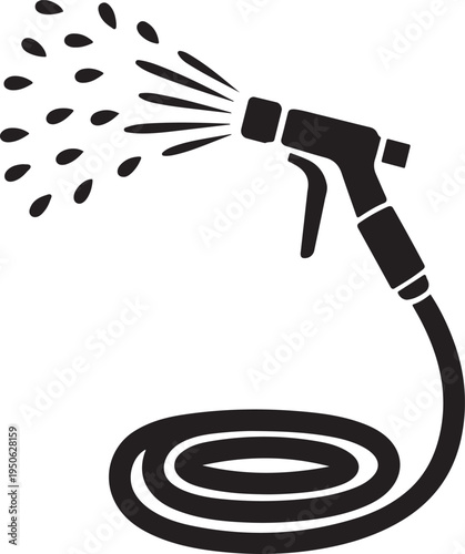 A pressure washer emitting a powerful stream of water from its nozzle