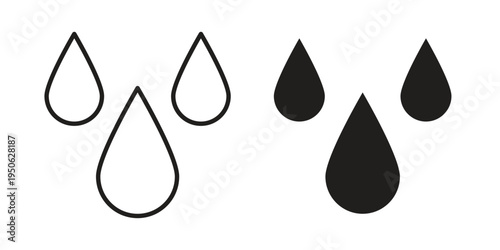 Tear drop icon illustration for web design. filled flat icons