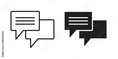 Text chat icon illustration for web design. filled flat icons