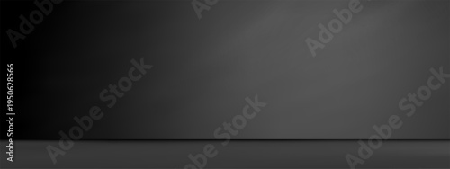 Abstract gradient black podium background.