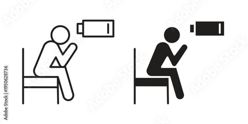 Tired person icon illustration for web design. filled flat icons