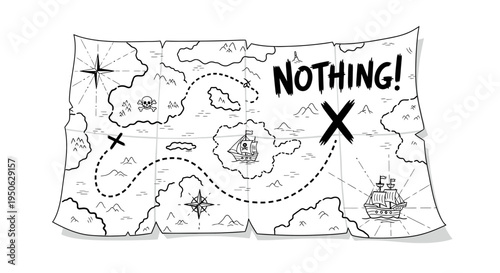 vintage treasure map with nothing