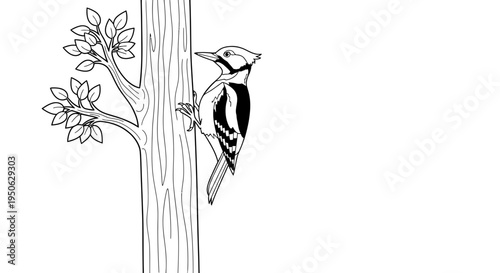 woodpecker on tree